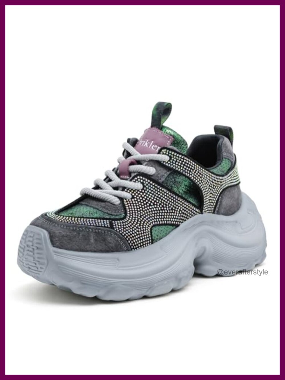 Womens Chunky Platform Sneakers Lace Up Walking Shoes Non-Slip Leather